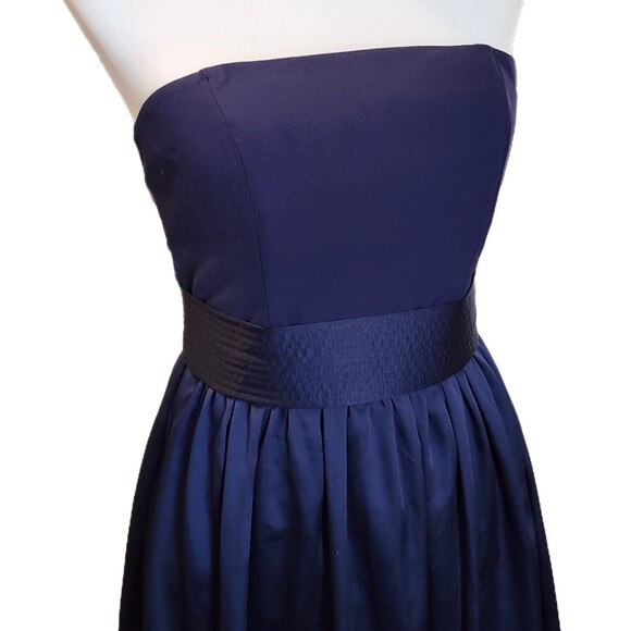 Vera Wang NWT $159 Marine Blue Satin Strapless Fit & Flare Formal Dress, Size 2 - Picture 3 of 8